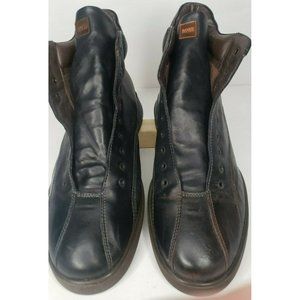 Hugo Boss Men Dark Brown Soft Leather Ankle Boots